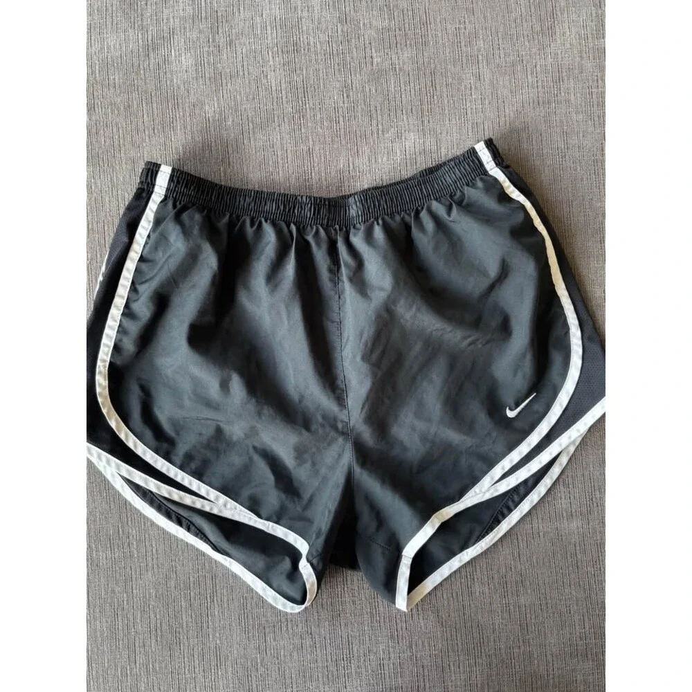 Nike Women's Tempo Dri-Fit Running Shorts Black White Piping Size Small